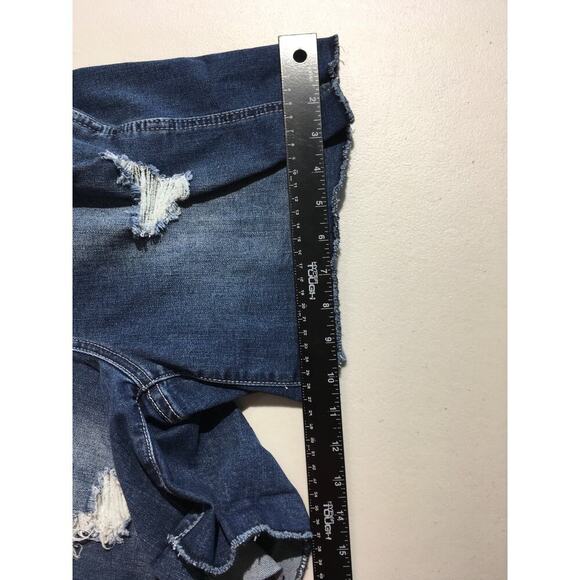 KanCan Denim Distressed Short Overalls Size M - Boho, Casual, Y2K - Picture 8 of 8